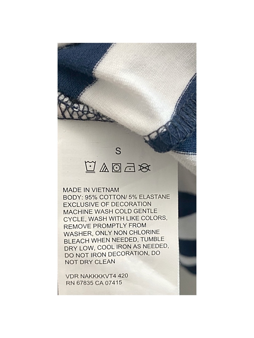 Nautica Navy & White Striped T-Shirt Women’s Small - Picture 5 of 5